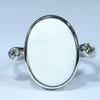 Natural Australian Lighting Ridge White Opal Silver and Diamond Ring