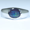Natural Australian Boulder Opal Silver Men's Ring