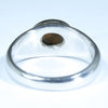 Solid Opal Silver Men's Ring Rear View