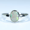 Natural Australian Lighting Ridge Dark Opal Silver ring