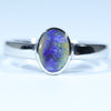 Natural Australian Queensland Boulder Opal Silver Ring