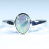 Natural Australian Lightong Ridge Silver Opal Ring