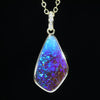 Natural Australian Boulder Opal and Diamond 18K Gold Pendant (21mm x 13mm) Code - AA154