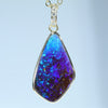 Natural Australian Boulder Opal and Diamond 18K Gold Pendant (21mm x 13mm) Code - AA154