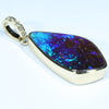 Natural Australian Boulder Opal and Diamond 18K Gold Pendant (21mm x 13mm) Code - AA154