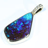 Natural Australian Boulder Opal and Diamond 18K Gold Pendant (21mm x 13mm) Code - AA154