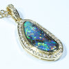 Stunning Solid Boulder Opal with Diamonds in 18k Gold