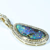 Natural Australian Boulder Opal and Diamond 18K Gold Pendant (17mm x 8mm) Code - AA156