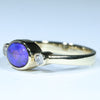 10k Gold - Solid Lighting Ridge Crystal Opal - Natural Diamonds