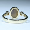 Lightning Ridge Solid Dark Opal and Diamond Gold Ring - Size 6.5 US Code - EM168
