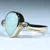 10k Gold - Solid Lighting Ridge White Opal - Natural Diamonds
