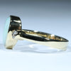 Natural Australian Solid White Opal and Diamond Gold Ring - Size 7.5 US Code - EM169