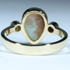 Natural Australian Solid White Opal and Diamond Gold Ring - Size 7.5 US Code - EM169