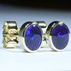 10k Gold - 2 Solid Lightning Ridge Black Opals 