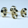 Natural Australian Black Opal Gold Earring Studs (6 x 5mm) Code EE57