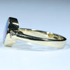 Lightning Ridge Solid Dark Cystal Opal and Diamond Gold Ring - Size 7.5 US Code - EM171