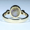Lightning Ridge Solid Dark Cystal Opal and Diamond Gold Ring - Size 7.5 US Code - EM171