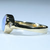 Natural Australian Solid Opal and Diamond Gold Ring - Size 6.75 US Code  EM167