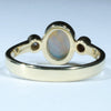 Natural Australian Solid Opal and Diamond Gold Ring - Size 6.75 US Code  EM167