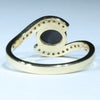 Lightning Ridge Black Opal and Diamond Gold Ring Size 6.5 Code - EM162