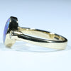 Lightning Ridge Crystal Opal and Diamond Gold Ring - Size 5.75 US Code - EM170