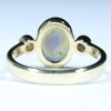 Lightning Ridge Crystal Opal and Diamond Gold Ring - Size 5.75 US Code - EM170