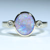 Natural Australian Lightning Ridge Opal Gold and Diamond Ring