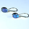 Natural Australian Black Opal Gold Earrings (9.5 x 7mm) Code EE55