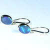 Natural Australian Black Opal Gold Earrings (9.5 x 7mm) Code EE55