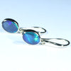 Natural Australian Black Opal Gold Earrings (9.5 x 7mm) Code EE55