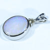 Australian Crystal Opal and Diamond Silver Pendant with Silver Chain (11mm x 9mm)  Code - FF218