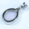Australian Crystal Opal and Diamond Silver Pendant with Silver Chain (11mm x 9mm)  Code - FF218
