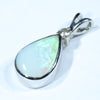 Sterling Silver - Solid Lightning Ridge Opal - Natural Diamond