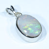 Lightning Ridge Solid Dark Opal and Diamond Silver Pendant with Silver Chain (11mm x 8mm) Code - FF207