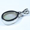 Lightning Ridge Solid Dark Opal and Diamond Silver Pendant with Silver Chain (11mm x 8mm) Code - FF207