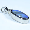 Australian Boulder Opal and Diamond Silver Pendant with Silver Chain (12mm x 5.5mm)  Code - FF209