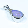 Australian Crystal Opal and Diamond Silver Pendant with Silver Chain (9.5mm x 7mm)  Code - FF212