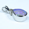 Australian Crystal Opal and Diamond Silver Pendant with Silver Chain (9.5mm x 7mm)  Code - FF212