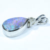 Australian Crystal Opal and Diamond Silver Pendant with Silver Chain (10mm x 6.5mm)  Code - FF222