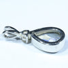 Australian Crystal Opal and Diamond Silver Pendant with Silver Chain (10mm x 6.5mm)  Code - FF222