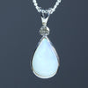 Natural Australian Lightning Ridge Silver Opal and Diamond Pendant