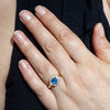 Lightning Ridge Black Opal and Diamond Gold Ring Size 6.75 Code - EM164