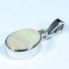 Sterling Silver - Solid Queensland Boulder Opal - Natural Diamond
