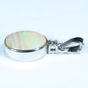 Australian Boulder Opal and Diamond Silver Pendant with Silver Chain (11mm x 8.5mm)  Code - FF171