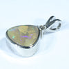 Australian Boulder Opal and Diamond Silver Pendant with Silver Chain (8.5mm x 8.5mm)  Code - FF156