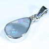 Sterling Silver - Solid Lightning Ridge Dark Opal - Natural Diamond