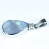 Lightning Ridge Solid Dark Opal and Diamond Silver Pendant with Silver Chain (13.5mm x 9mm) Code - FF172