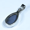 Lightning Ridge Solid Dark Opal and Diamond Silver Pendant with Silver Chain (12.5mm x 7mm) Code - FF170