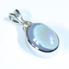 Australian Solid Opal and Diamond Silver Pendant with Silver Chain (10mm x 9mm) Code - FF213