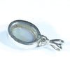 Australian Solid Opal and Diamond Silver Pendant with Silver Chain (10mm x 9mm) Code - FF213